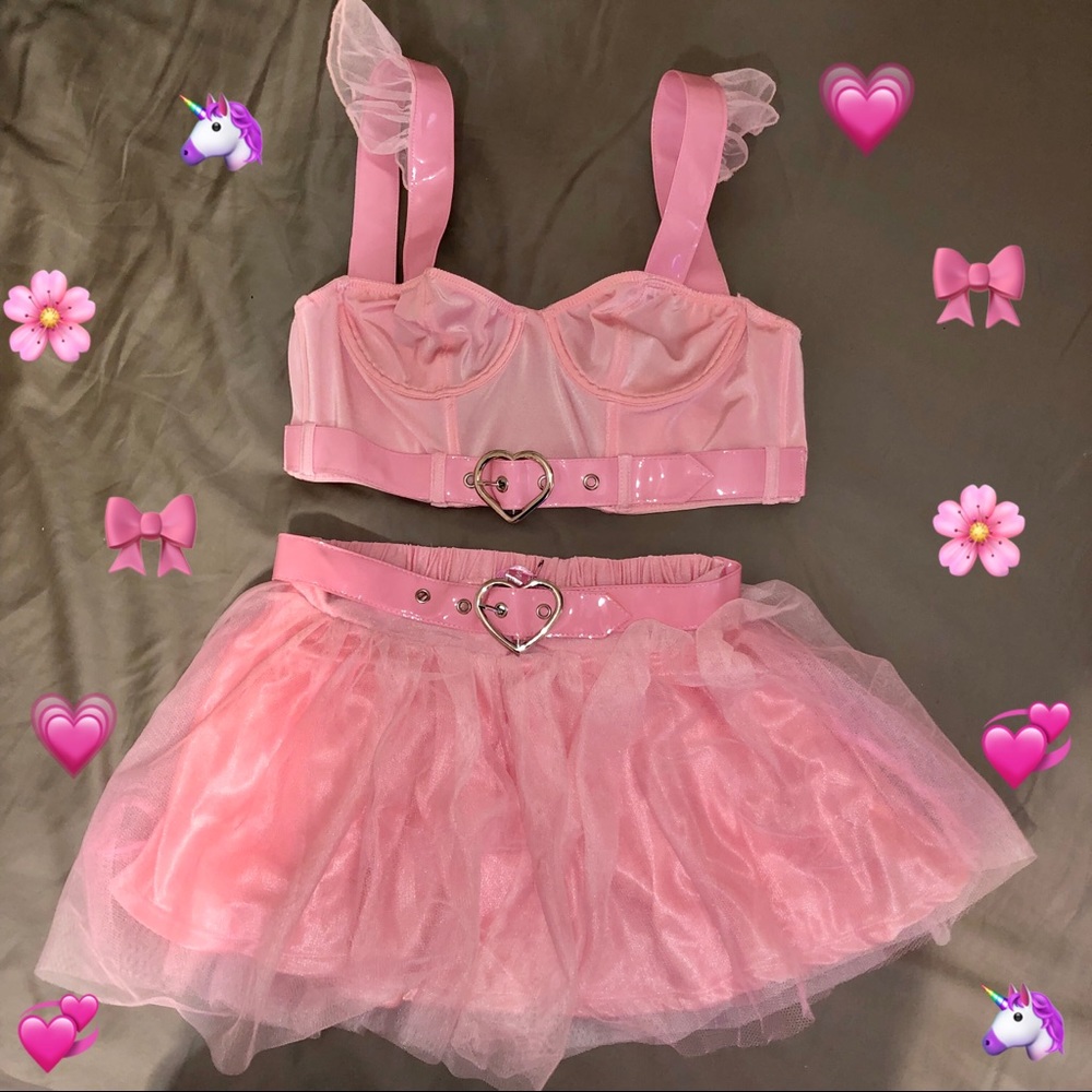 Dolls Kill Sugar Thrillz Pink Praise Me Skirt Tutu